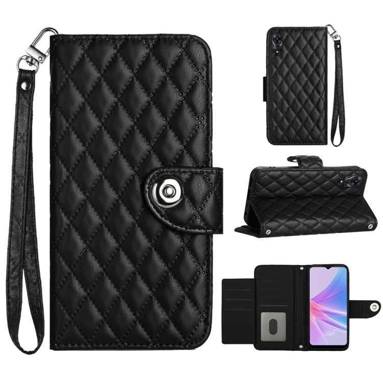 Rhombic Texture Flip Leather Phone Case with Lanyard, For OPPO A3 Pro 5G Global, For OPPO A38 4G / A18 4G, For OPPO Reno10 / Reno10 Pro Global, For OPPO A78 5G / A58 5G, For OPPO A17, For OPPO A32 2020 4G / A53 2020 4G, For OPPO A53s 4G / A33 2020 4G  ...