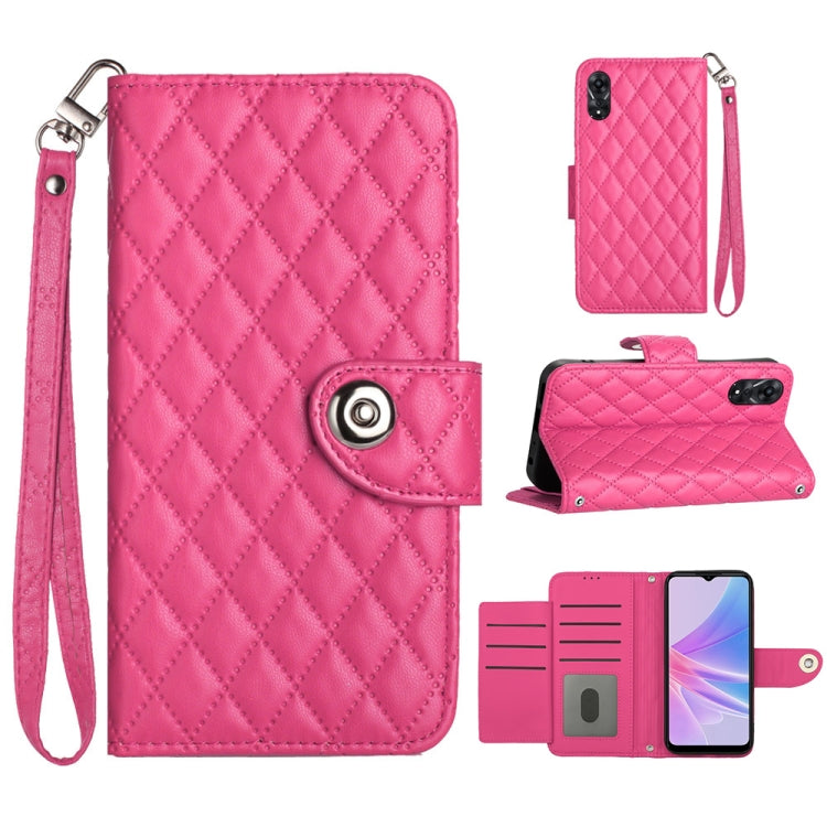 Rhombic Texture Flip Leather Phone Case with Lanyard, For OPPO A3 Pro 5G Global, For OPPO A38 4G / A18 4G, For OPPO Reno10 / Reno10 Pro Global, For OPPO A78 5G / A58 5G, For OPPO A17, For OPPO A32 2020 4G / A53 2020 4G, For OPPO A53s 4G / A33 2020 4G  ...