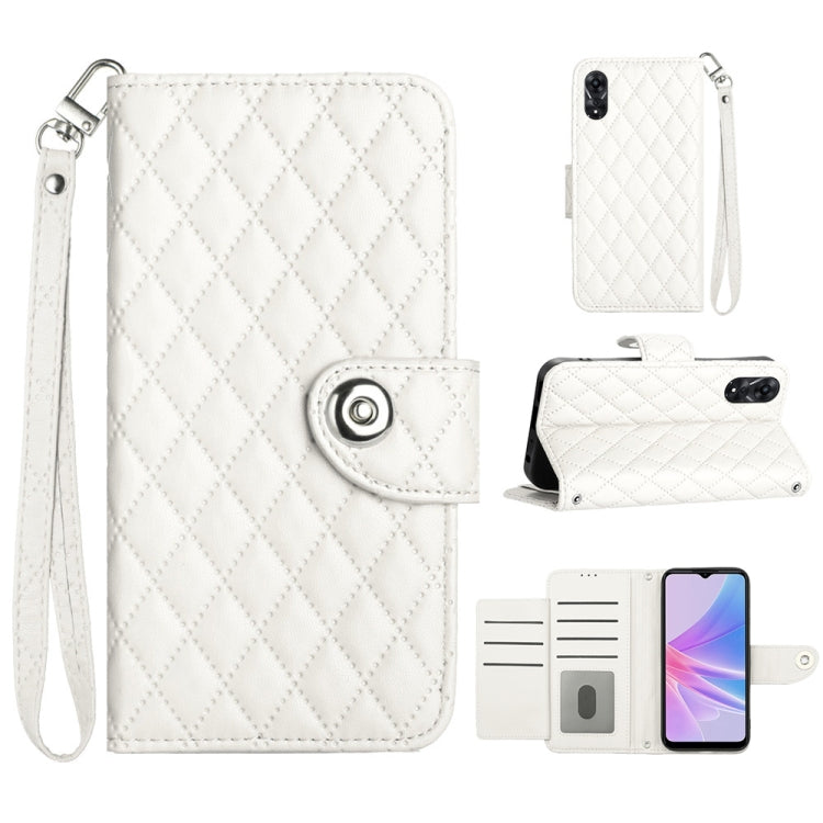 Rhombic Texture Flip Leather Phone Case with Lanyard, For OPPO A3 Pro 5G Global, For OPPO A38 4G / A18 4G, For OPPO Reno10 / Reno10 Pro Global, For OPPO A78 5G / A58 5G, For OPPO A17, For OPPO A32 2020 4G / A53 2020 4G, For OPPO A53s 4G / A33 2020 4G  ...