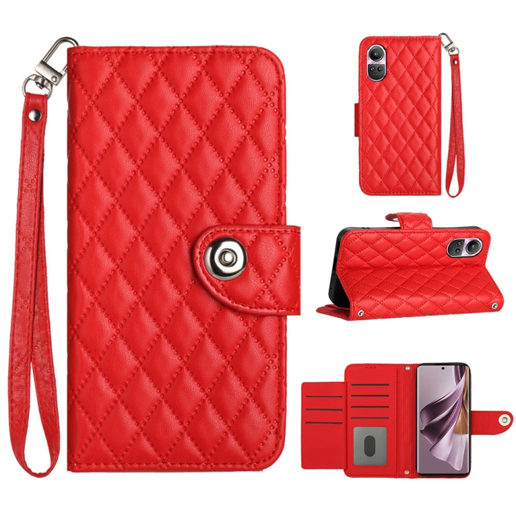 Rhombic Texture Flip Leather Phone Case with Lanyard, For OPPO A3 Pro 5G Global, For OPPO A38 4G / A18 4G, For OPPO Reno10 / Reno10 Pro Global, For OPPO A78 5G / A58 5G, For OPPO A17, For OPPO A32 2020 4G / A53 2020 4G, For OPPO A53s 4G / A33 2020 4G  ...