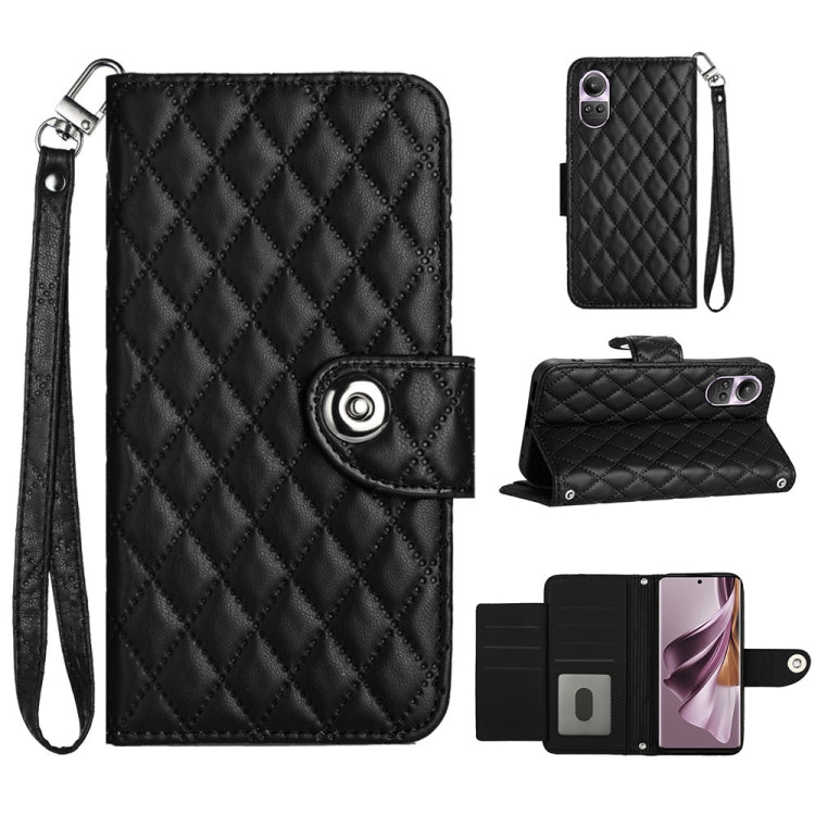 Rhombic Texture Flip Leather Phone Case with Lanyard, For OPPO A3 Pro 5G Global, For OPPO A38 4G / A18 4G, For OPPO Reno10 / Reno10 Pro Global, For OPPO A78 5G / A58 5G, For OPPO A17, For OPPO A32 2020 4G / A53 2020 4G, For OPPO A53s 4G / A33 2020 4G  ...