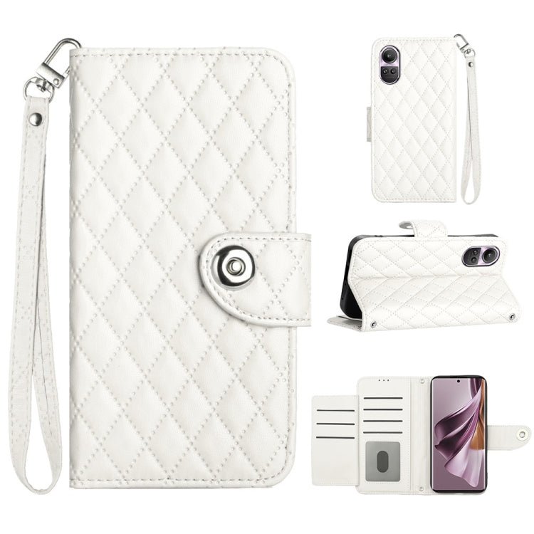 Rhombic Texture Flip Leather Phone Case with Lanyard, For OPPO A3 Pro 5G Global, For OPPO A38 4G / A18 4G, For OPPO Reno10 / Reno10 Pro Global, For OPPO A78 5G / A58 5G, For OPPO A17, For OPPO A32 2020 4G / A53 2020 4G, For OPPO A53s 4G / A33 2020 4G  ...