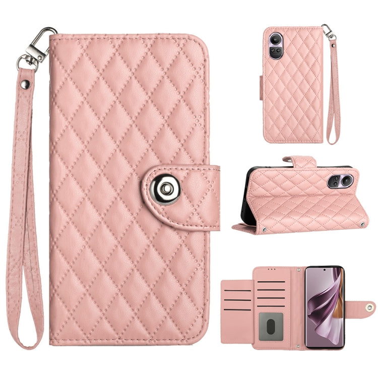 Rhombic Texture Flip Leather Phone Case with Lanyard, For OPPO A3 Pro 5G Global, For OPPO A38 4G / A18 4G, For OPPO Reno10 / Reno10 Pro Global, For OPPO A78 5G / A58 5G, For OPPO A17, For OPPO A32 2020 4G / A53 2020 4G, For OPPO A53s 4G / A33 2020 4G  ...