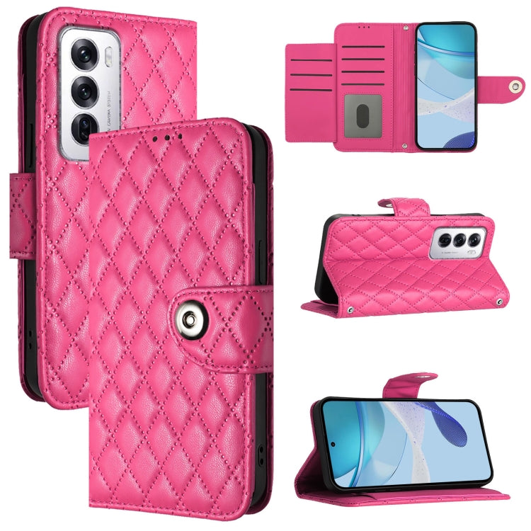 Rhombic Texture Flip Leather Phone Case with Lanyard, For OPPO Reno13 F 5G Global, For OPPO A5 Pro China, For OPPO A80 5G EU, For OPPO K12x 5G Global, For OPPO Reno12 F 5G Global, For OPPO A3 Pro 5G India, For OPPO Reno12 Pro 5G Global                 ...