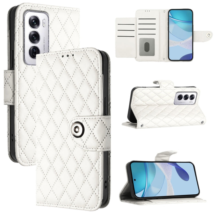 Rhombic Texture Flip Leather Phone Case with Lanyard, For OPPO Reno13 F 5G Global, For OPPO A5 Pro China, For OPPO A80 5G EU, For OPPO K12x 5G Global, For OPPO Reno12 F 5G Global, For OPPO A3 Pro 5G India, For OPPO Reno12 Pro 5G Global                 ...