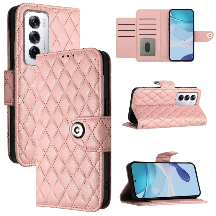 Rhombic Texture Flip Leather Phone Case with Lanyard, For OPPO Reno13 F 5G Global, For OPPO A5 Pro China, For OPPO A80 5G EU, For OPPO K12x 5G Global, For OPPO Reno12 F 5G Global, For OPPO A3 Pro 5G India, For OPPO Reno12 Pro 5G Global                 ...