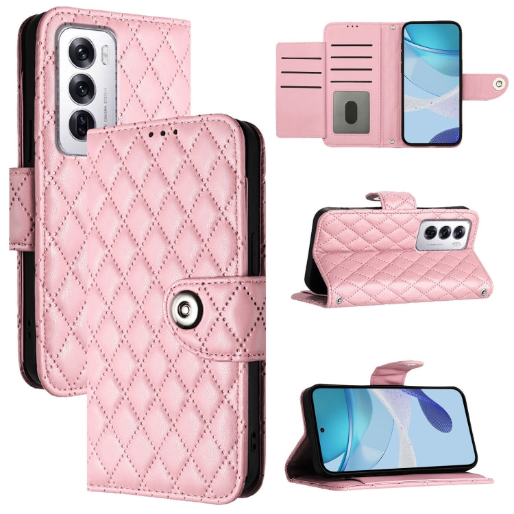 Rhombic Texture Flip Leather Phone Case with Lanyard, For OPPO Reno13 F 5G Global, For OPPO A5 Pro China, For OPPO A80 5G EU, For OPPO K12x 5G Global, For OPPO Reno12 F 5G Global, For OPPO A3 Pro 5G India, For OPPO Reno12 Pro 5G Global                 ...