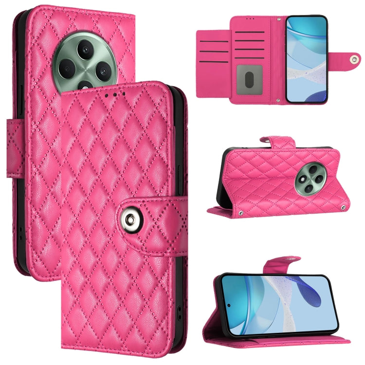 Rhombic Texture Flip Leather Phone Case with Lanyard, For OPPO Reno13 F 5G Global, For OPPO A5 Pro China, For OPPO A80 5G EU, For OPPO K12x 5G Global, For OPPO Reno12 F 5G Global, For OPPO A3 Pro 5G India, For OPPO Reno12 Pro 5G Global                 ...