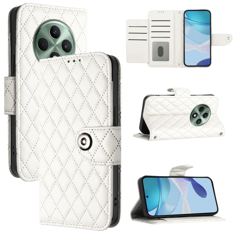 Rhombic Texture Flip Leather Phone Case with Lanyard, For OPPO Reno13 F 5G Global, For OPPO A5 Pro China, For OPPO A80 5G EU, For OPPO K12x 5G Global, For OPPO Reno12 F 5G Global, For OPPO A3 Pro 5G India, For OPPO Reno12 Pro 5G Global                 ...