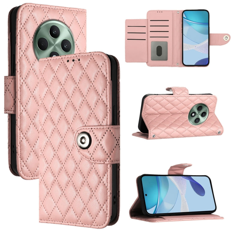 Rhombic Texture Flip Leather Phone Case with Lanyard, For OPPO Reno13 F 5G Global, For OPPO A5 Pro China, For OPPO A80 5G EU, For OPPO K12x 5G Global, For OPPO Reno12 F 5G Global, For OPPO A3 Pro 5G India, For OPPO Reno12 Pro 5G Global                 ...