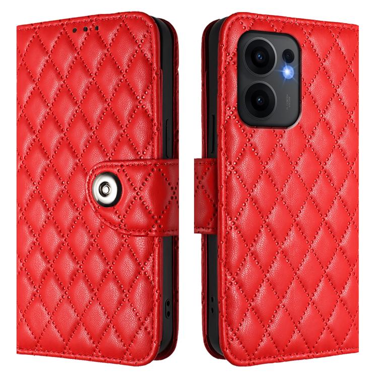 Rhombic Texture Flip Leather Phone Case with Lanyard, For OPPO Reno13 F 5G Global, For OPPO A5 Pro China, For OPPO A80 5G EU, For OPPO K12x 5G Global, For OPPO Reno12 F 5G Global, For OPPO A3 Pro 5G India, For OPPO Reno12 Pro 5G Global                 ...