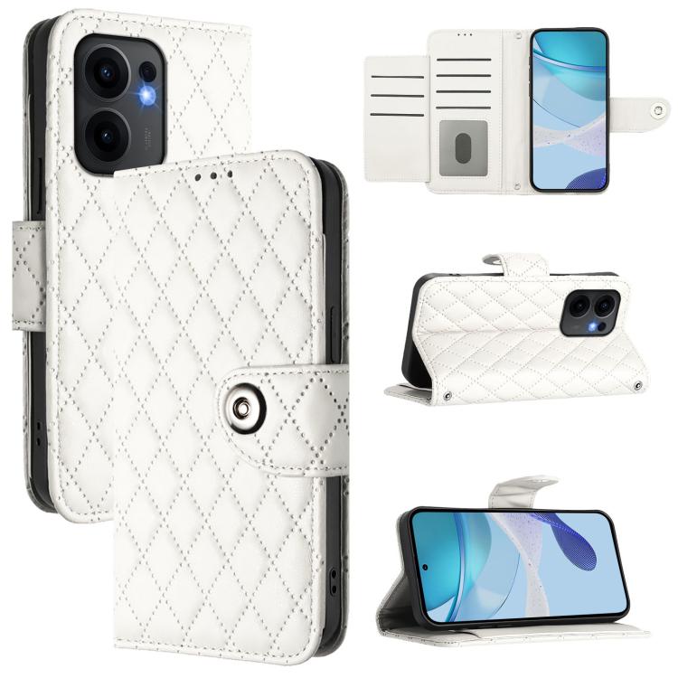 Rhombic Texture Flip Leather Phone Case with Lanyard, For OPPO Reno13 F 5G Global, For OPPO A5 Pro China, For OPPO A80 5G EU, For OPPO K12x 5G Global, For OPPO Reno12 F 5G Global, For OPPO A3 Pro 5G India, For OPPO Reno12 Pro 5G Global                 ...