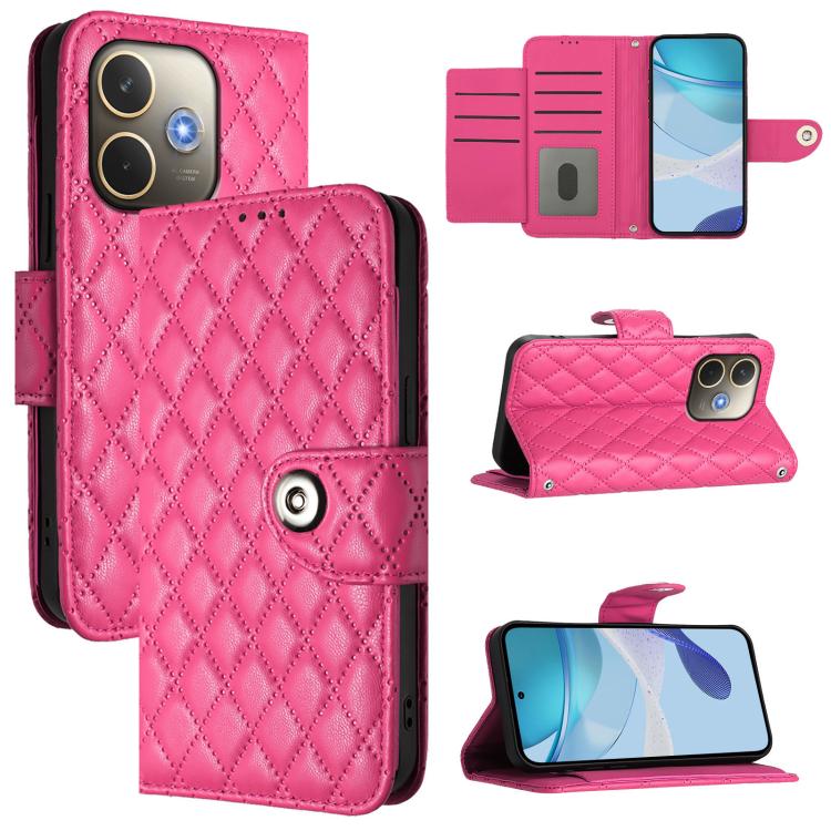 Rhombic Texture Flip Leather Phone Case with Lanyard, For OPPO K13 Turbo 5G, For OPPO Reno14 F 5G, For OPPO A5x 4G Global / 5G Global, For OPPO A5 5G Global / A3 Pro 5G Global, For OPPO Reno14 Pro 5G Global, For OPPO Reno14 5G Global                   ...