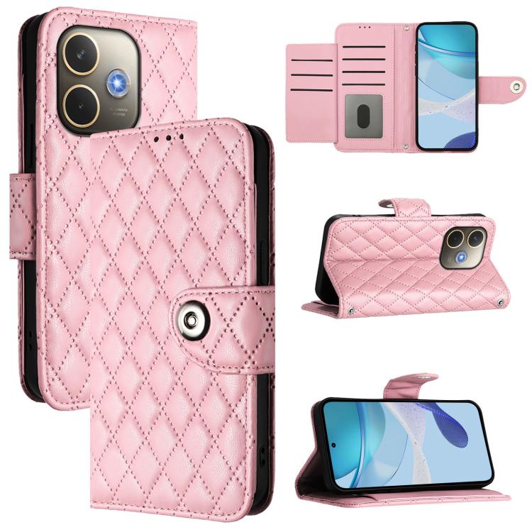 Rhombic Texture Flip Leather Phone Case with Lanyard, For OPPO K13 Turbo 5G, For OPPO Reno14 F 5G, For OPPO A5x 4G Global / 5G Global, For OPPO A5 5G Global / A3 Pro 5G Global, For OPPO Reno14 Pro 5G Global, For OPPO Reno14 5G Global                   ...