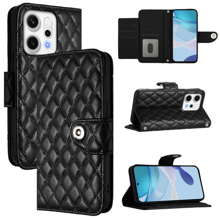 Rhombic Texture Flip Leather Phone Case with Lanyard, For OPPO K13 Turbo 5G, For OPPO Reno14 F 5G, For OPPO A5x 4G Global / 5G Global, For OPPO A5 5G Global / A3 Pro 5G Global, For OPPO Reno14 Pro 5G Global, For OPPO Reno14 5G Global                   ...