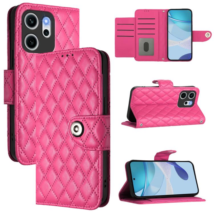 Rhombic Texture Flip Leather Phone Case with Lanyard, For OPPO K13 Turbo 5G, For OPPO Reno14 F 5G, For OPPO A5x 4G Global / 5G Global, For OPPO A5 5G Global / A3 Pro 5G Global, For OPPO Reno14 Pro 5G Global, For OPPO Reno14 5G Global                   ...