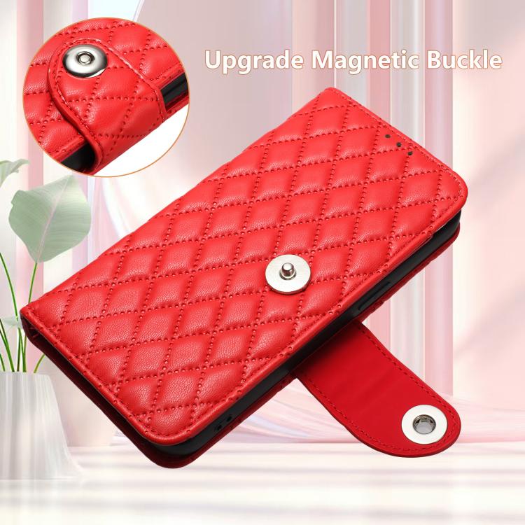 Rhombic Texture Flip Leather Phone Case with Lanyard, For OPPO K13 Turbo 5G, For OPPO Reno14 F 5G, For OPPO A5x 4G Global / 5G Global, For OPPO A5 5G Global / A3 Pro 5G Global, For OPPO Reno14 Pro 5G Global, For OPPO Reno14 5G Global                   ...