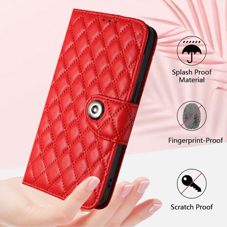 Rhombic Texture Flip Leather Phone Case with Lanyard, For OPPO K13 Turbo 5G, For OPPO Reno14 F 5G, For OPPO A5x 4G Global / 5G Global, For OPPO A5 5G Global / A3 Pro 5G Global, For OPPO Reno14 Pro 5G Global, For OPPO Reno14 5G Global                   ...
