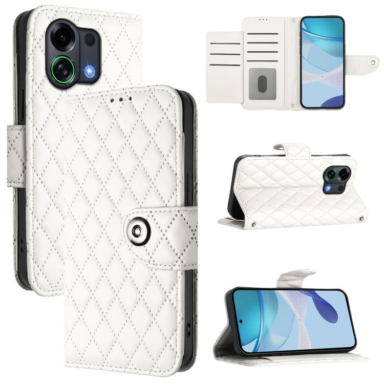 Rhombic Texture Flip Leather Phone Case with Lanyard, For OPPO K13 Turbo 5G, For OPPO Reno14 F 5G, For OPPO A5x 4G Global / 5G Global, For OPPO A5 5G Global / A3 Pro 5G Global, For OPPO Reno14 Pro 5G Global, For OPPO Reno14 5G Global                   ...