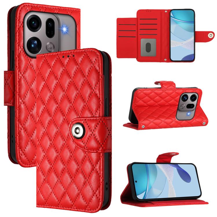 Rhombic Texture Flip Leather Phone Case with Lanyard, For OPPO Reno16 F / Reno16 FS 5G, For OPPO Reno16 / Reno16 Pro 5G Global, For OPPO Find X9s Pro 5G, For OPPO Find X9 Ultra, For OPPO A6s Pro 4G, For OPPO Find X9, For OPPO A6 GT 5G                  ...