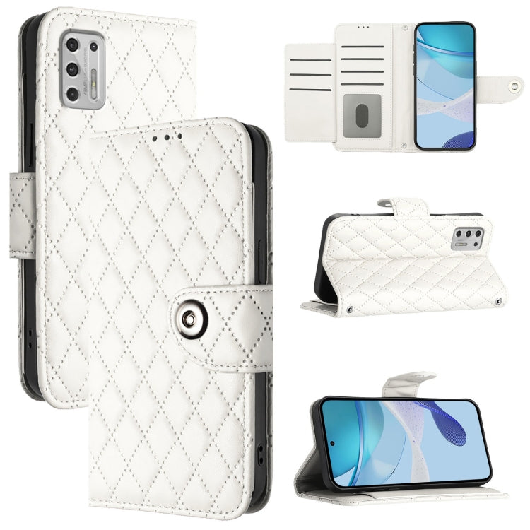 Rhombic Texture Flip Leather Phone Case with Lanyard, For Motorola Moto G Play 2021, For Motorola Moto G Stylus 2021 4G
