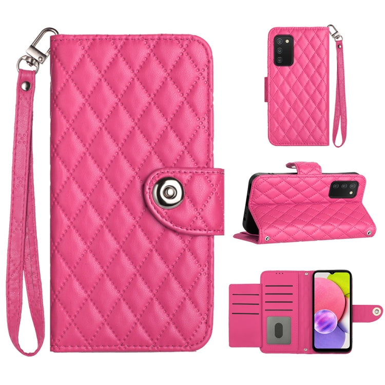 Rhombic Texture Flip Leather Phone Case with Lanyard, For Samsung Galaxy S22+ 5G, For Samsung Galaxy S22 5G, For Samsung Galaxy A03s US, For Samsung Galaxy A03s EU, For Samsung Galaxy S21 FE 5G, For  Samsung Galaxy A52 4G / 5G                          ...