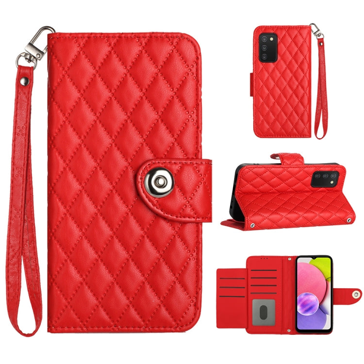 Rhombic Texture Flip Leather Phone Case with Lanyard, For Samsung Galaxy S22+ 5G, For Samsung Galaxy S22 5G, For Samsung Galaxy A03s US, For Samsung Galaxy A03s EU, For Samsung Galaxy S21 FE 5G, For  Samsung Galaxy A52 4G / 5G                          ...