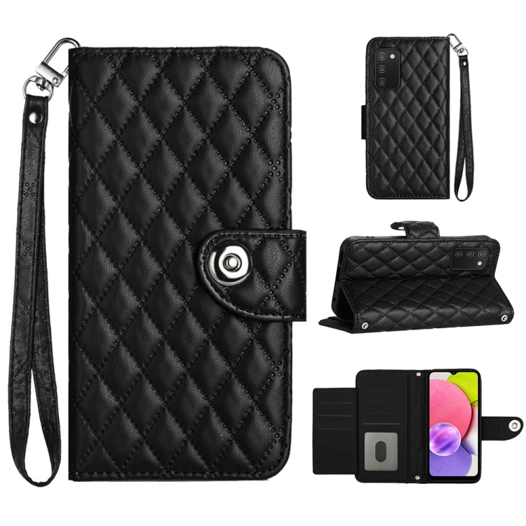 Rhombic Texture Flip Leather Phone Case with Lanyard, For Samsung Galaxy S22+ 5G, For Samsung Galaxy S22 5G, For Samsung Galaxy A03s US, For Samsung Galaxy A03s EU, For Samsung Galaxy S21 FE 5G, For  Samsung Galaxy A52 4G / 5G                          ...
