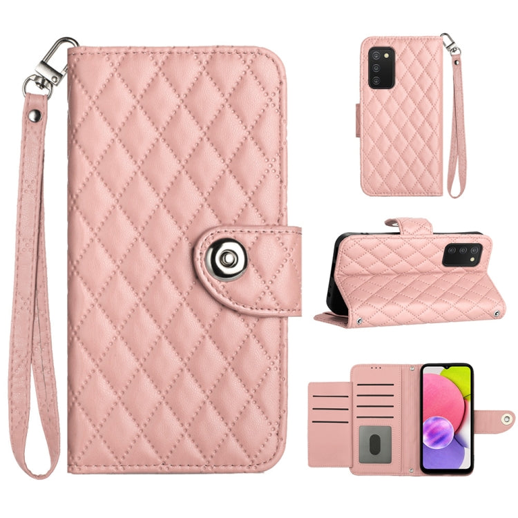 Rhombic Texture Flip Leather Phone Case with Lanyard, For Samsung Galaxy S22+ 5G, For Samsung Galaxy S22 5G, For Samsung Galaxy A03s US, For Samsung Galaxy A03s EU, For Samsung Galaxy S21 FE 5G, For  Samsung Galaxy A52 4G / 5G                          ...