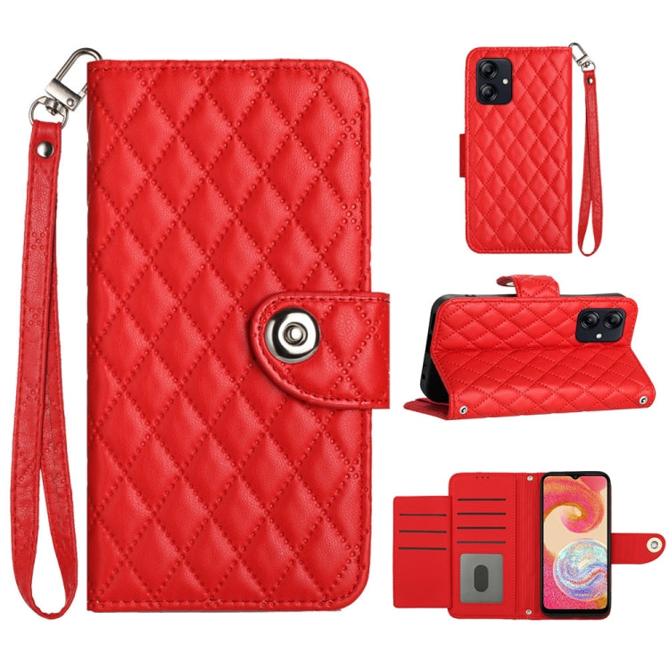 Rhombic Texture Flip Leather Phone Case with Lanyard, For Samsung Galaxy A25 5G, For Samsung Galaxy S23 FE 5G, For Samsung Galaxy A24 4G, For Samsung Galaxy A14 4G / 5G, For Samsung Galaxy A34, For Samsung Galaxy A54, For Samsung Galaxy A04e           ...