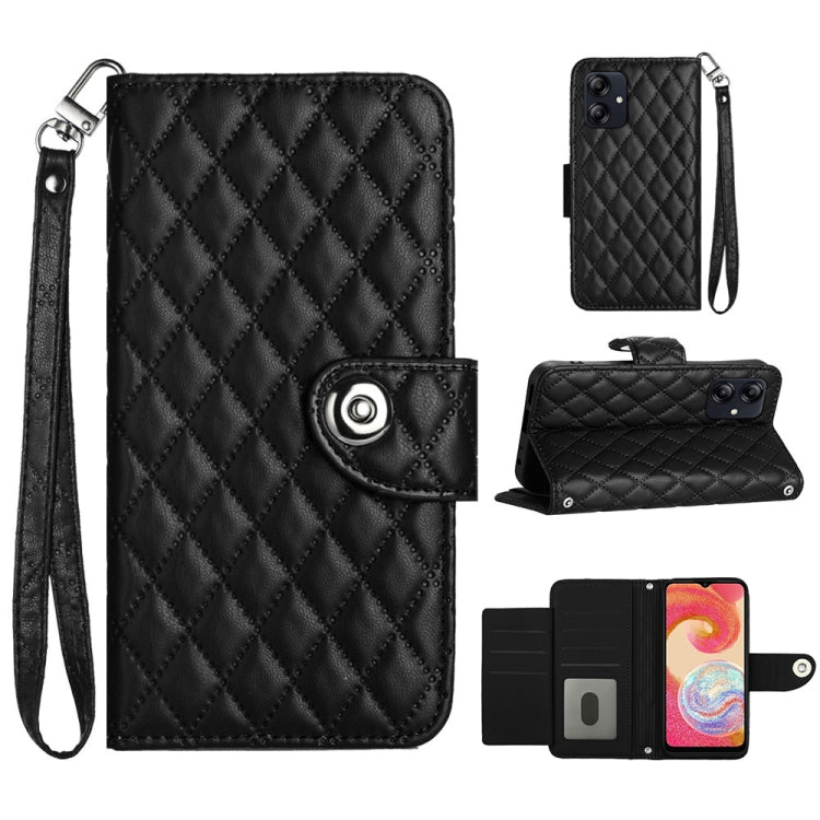 Rhombic Texture Flip Leather Phone Case with Lanyard, For Samsung Galaxy A25 5G, For Samsung Galaxy S23 FE 5G, For Samsung Galaxy A24 4G, For Samsung Galaxy A14 4G / 5G, For Samsung Galaxy A34, For Samsung Galaxy A54, For Samsung Galaxy A04e           ...
