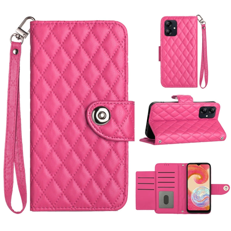 Rhombic Texture Flip Leather Phone Case with Lanyard, For Samsung Galaxy A25 5G, For Samsung Galaxy S23 FE 5G, For Samsung Galaxy A24 4G, For Samsung Galaxy A14 4G / 5G, For Samsung Galaxy A34, For Samsung Galaxy A54, For Samsung Galaxy A04e           ...