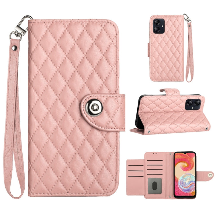 Rhombic Texture Flip Leather Phone Case with Lanyard, For Samsung Galaxy A25 5G, For Samsung Galaxy S23 FE 5G, For Samsung Galaxy A24 4G, For Samsung Galaxy A14 4G / 5G, For Samsung Galaxy A34, For Samsung Galaxy A54, For Samsung Galaxy A04e           ...