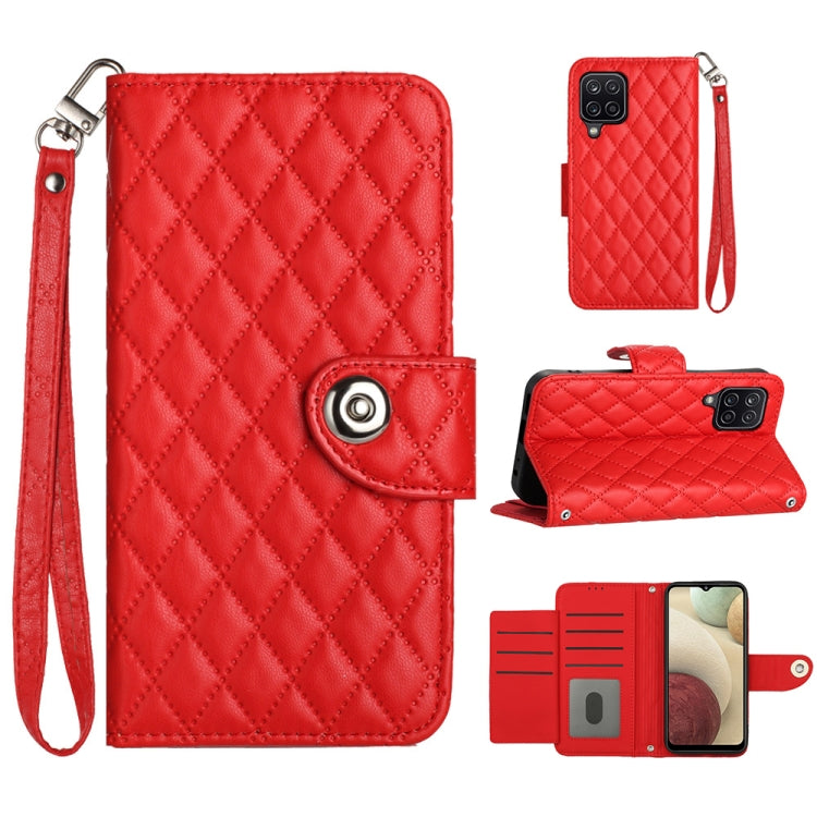 Rhombic Texture Flip Leather Phone Case with Lanyard, For Samsung Galaxy S22+ 5G, For Samsung Galaxy S22 5G, For Samsung Galaxy A03s US, For Samsung Galaxy A03s EU, For Samsung Galaxy S21 FE 5G, For  Samsung Galaxy A52 4G / 5G                          ...