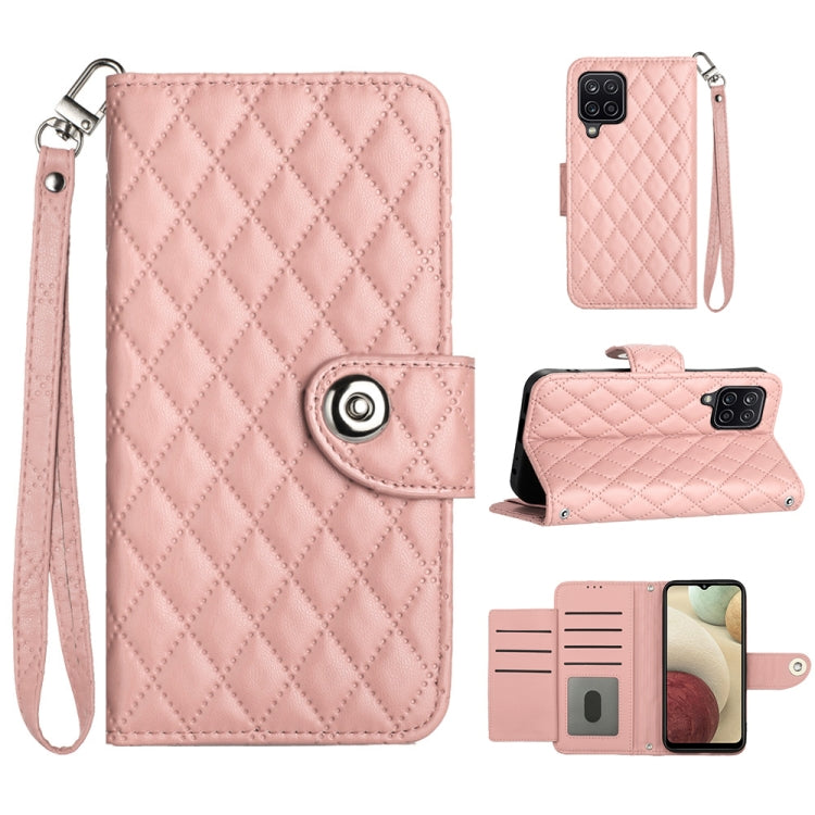 Rhombic Texture Flip Leather Phone Case with Lanyard, For Samsung Galaxy S22+ 5G, For Samsung Galaxy S22 5G, For Samsung Galaxy A03s US, For Samsung Galaxy A03s EU, For Samsung Galaxy S21 FE 5G, For  Samsung Galaxy A52 4G / 5G                          ...