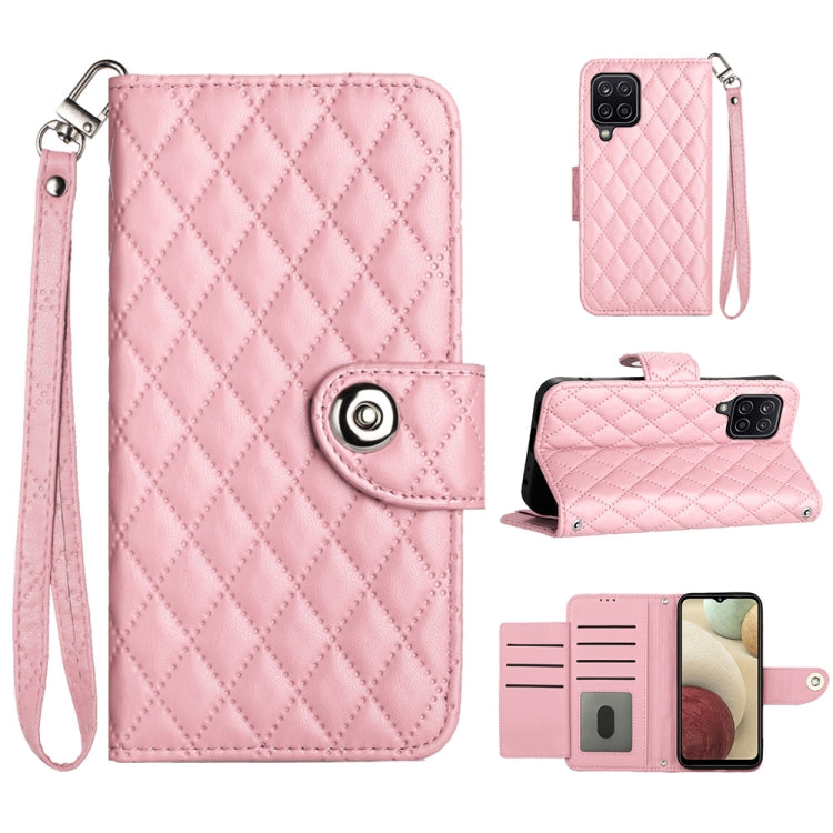 Rhombic Texture Flip Leather Phone Case with Lanyard, For Samsung Galaxy S22+ 5G, For Samsung Galaxy S22 5G, For Samsung Galaxy A03s US, For Samsung Galaxy A03s EU, For Samsung Galaxy S21 FE 5G, For  Samsung Galaxy A52 4G / 5G                          ...