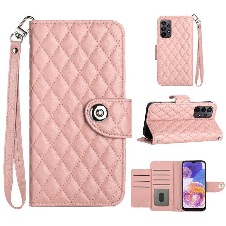 Rhombic Texture Flip Leather Phone Case with Lanyard, For Samsung Galaxy S23+ 5G, For Samsung Galaxy S23 5G, For Samsung Galaxy S20 FE, For Samsung Galaxy A23 4G / F23 5G, For Samsung Galaxy A53 5G, For Samsung Galaxy A33 5G                            ...