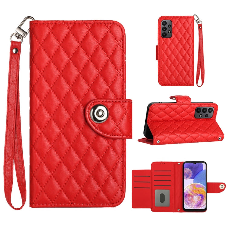 Rhombic Texture Flip Leather Phone Case with Lanyard, For Samsung Galaxy S23+ 5G, For Samsung Galaxy S23 5G, For Samsung Galaxy S20 FE, For Samsung Galaxy A23 4G / F23 5G, For Samsung Galaxy A53 5G, For Samsung Galaxy A33 5G                            ...