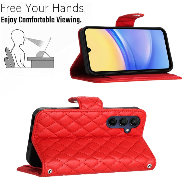 Rhombic Texture Flip Leather Phone Case with Lanyard, For Samsung Galaxy A25 5G, For Samsung Galaxy S23 FE 5G, For Samsung Galaxy A24 4G, For Samsung Galaxy A14 4G / 5G, For Samsung Galaxy A34, For Samsung Galaxy A54, For Samsung Galaxy A04e           ...