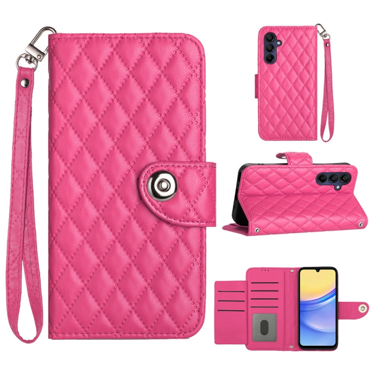 Rhombic Texture Flip Leather Phone Case with Lanyard, For Samsung Galaxy A15 5G, For Samsung Galaxy A55, For Samsung Galaxy A35, For Samsung Galaxy S24 Ultra 5G, For Samsung Galaxy S24+ 5G, For Samsung Galaxy S24 5G, For Samsung Galaxy A05             ...