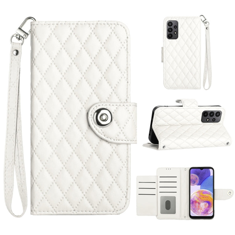 Rhombic Texture Flip Leather Phone Case with Lanyard, For Samsung Galaxy S22+ 5G, For Samsung Galaxy S22 5G, For Samsung Galaxy A03s US, For Samsung Galaxy A03s EU, For Samsung Galaxy S21 FE 5G, For  Samsung Galaxy A52 4G / 5G                          ...