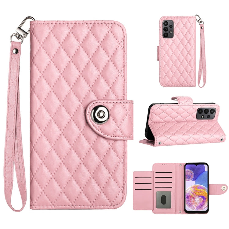 Rhombic Texture Flip Leather Phone Case with Lanyard, For Samsung Galaxy S22+ 5G, For Samsung Galaxy S22 5G, For Samsung Galaxy A03s US, For Samsung Galaxy A03s EU, For Samsung Galaxy S21 FE 5G, For  Samsung Galaxy A52 4G / 5G                          ...