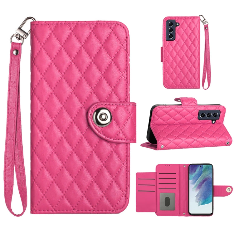 Rhombic Texture Flip Leather Phone Case with Lanyard, For Samsung Galaxy S22+ 5G, For Samsung Galaxy S22 5G, For Samsung Galaxy A03s US, For Samsung Galaxy A03s EU, For Samsung Galaxy S21 FE 5G, For  Samsung Galaxy A52 4G / 5G                          ...