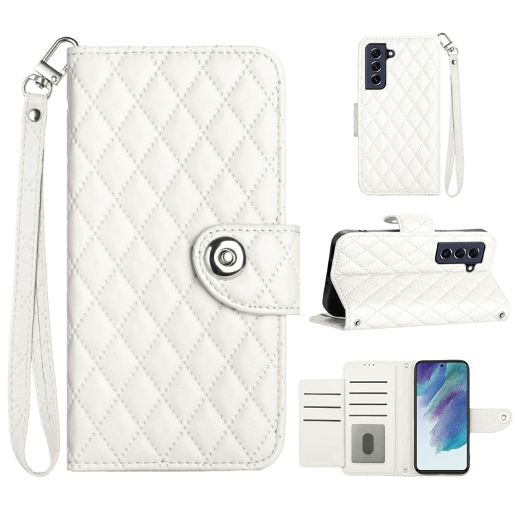 Rhombic Texture Flip Leather Phone Case with Lanyard, For Samsung Galaxy S22+ 5G, For Samsung Galaxy S22 5G, For Samsung Galaxy A03s US, For Samsung Galaxy A03s EU, For Samsung Galaxy S21 FE 5G, For  Samsung Galaxy A52 4G / 5G                          ...