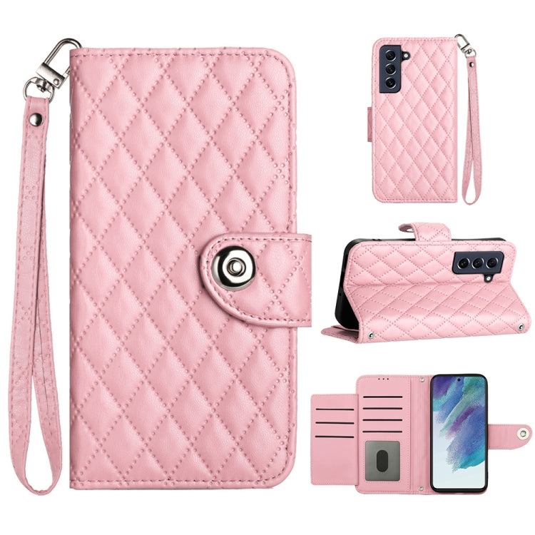 Rhombic Texture Flip Leather Phone Case with Lanyard, For Samsung Galaxy S22+ 5G, For Samsung Galaxy S22 5G, For Samsung Galaxy A03s US, For Samsung Galaxy A03s EU, For Samsung Galaxy S21 FE 5G, For  Samsung Galaxy A52 4G / 5G                          ...