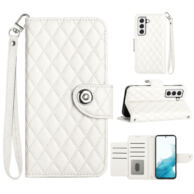 Rhombic Texture Flip Leather Phone Case with Lanyard, For Samsung Galaxy S22+ 5G, For Samsung Galaxy S22 5G, For Samsung Galaxy A03s US, For Samsung Galaxy A03s EU, For Samsung Galaxy S21 FE 5G, For  Samsung Galaxy A52 4G / 5G                          ...