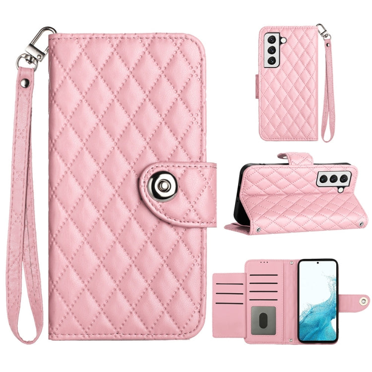Rhombic Texture Flip Leather Phone Case with Lanyard, For Samsung Galaxy S22+ 5G, For Samsung Galaxy S22 5G, For Samsung Galaxy A03s US, For Samsung Galaxy A03s EU, For Samsung Galaxy S21 FE 5G, For  Samsung Galaxy A52 4G / 5G                          ...