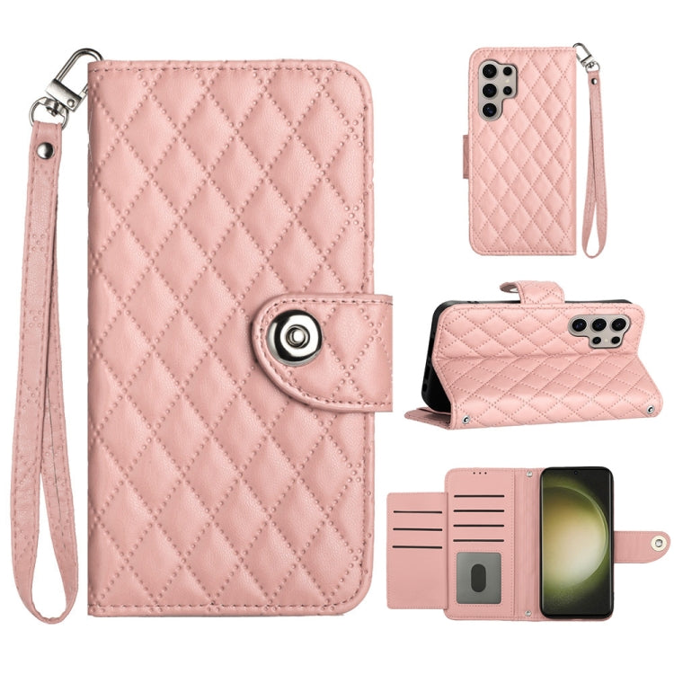 Rhombic Texture Flip Leather Phone Case with Lanyard, For Samsung Galaxy A15 5G, For Samsung Galaxy A55, For Samsung Galaxy A35, For Samsung Galaxy S24 Ultra 5G, For Samsung Galaxy S24+ 5G, For Samsung Galaxy S24 5G, For Samsung Galaxy A05             ...