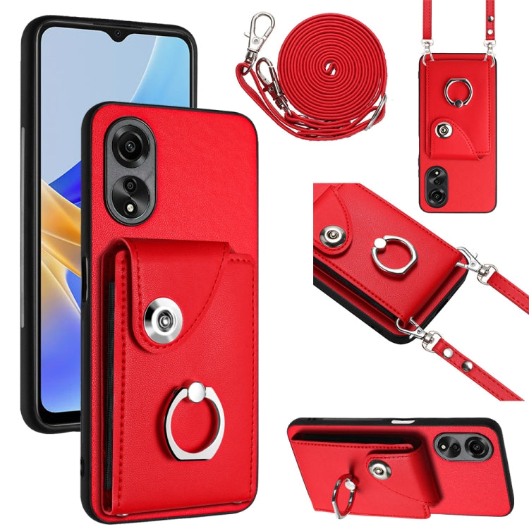 Organ Card Bag Ring Holder Phone Case with Long Lanyard, For OPPO A3 Pro 5G, For OPPO F25 Pro 5G India, For OPPO Reno11 F Thai Version, For OPPO Reno11 Global, For OPPO Reno11 Pro Global, For OPPO A58/A58x/A1x/A2x, For OPPO A38 4G / A18 4G Global      ...