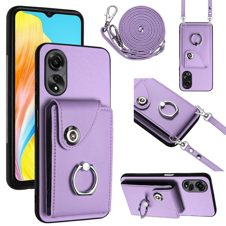 Organ Card Bag Ring Holder Phone Case with Long Lanyard, For OPPO A3 Pro 5G, For OPPO F25 Pro 5G India, For OPPO Reno11 F Thai Version, For OPPO Reno11 Global, For OPPO Reno11 Pro Global, For OPPO A58/A58x/A1x/A2x, For OPPO A38 4G / A18 4G Global      ...